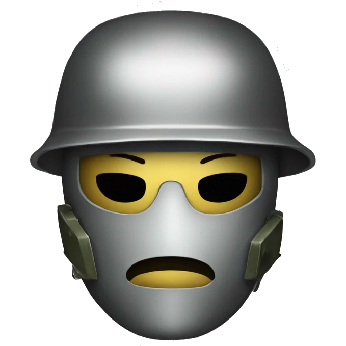 army emoji with metal mask emoji