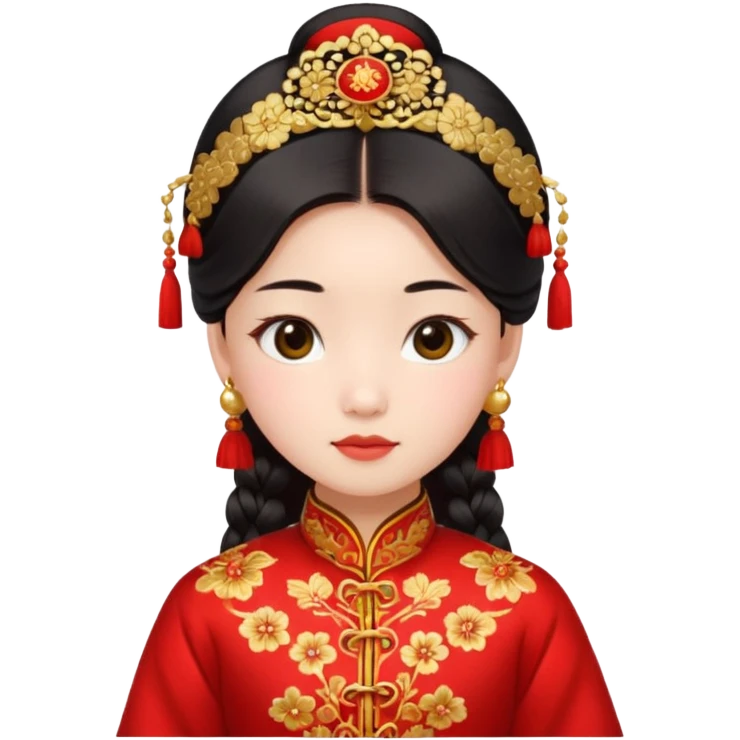 chinese girl in traditional costume emoji