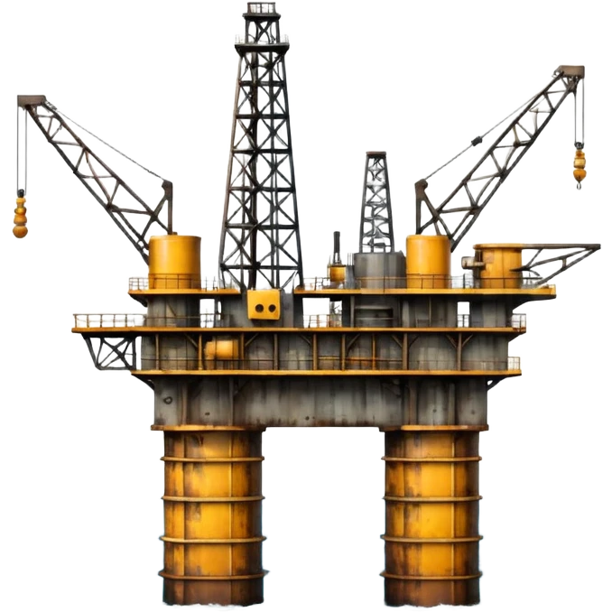Oil platforms in the ocean scenery emoji