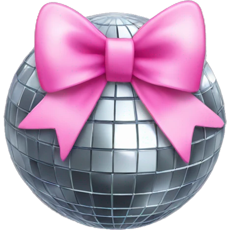 disco ball with pink bow emoji