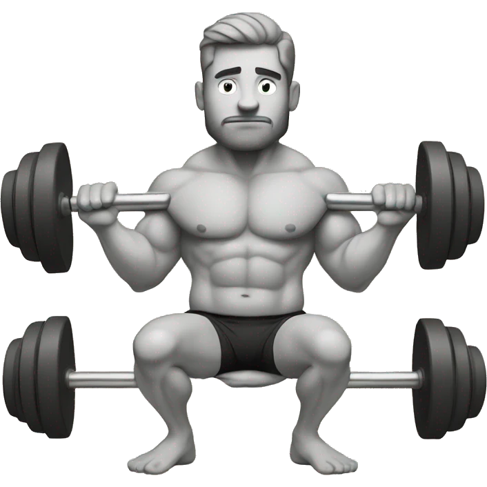 Man squatting barbell emoji