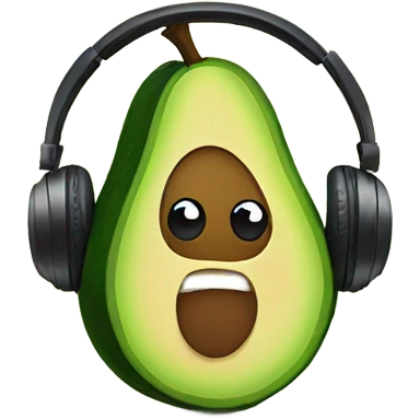 Avocado wearing headphones emoji