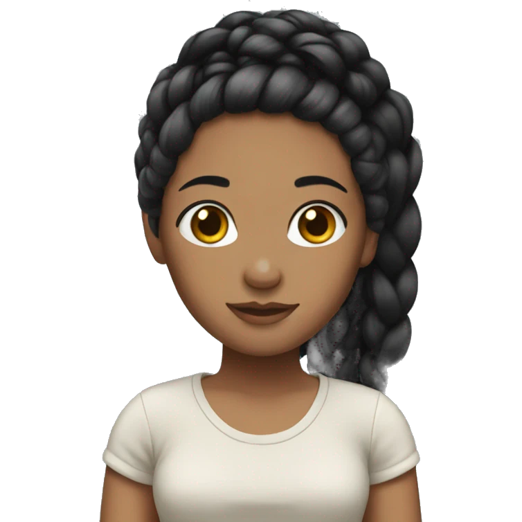 girl with black braided hair emoji