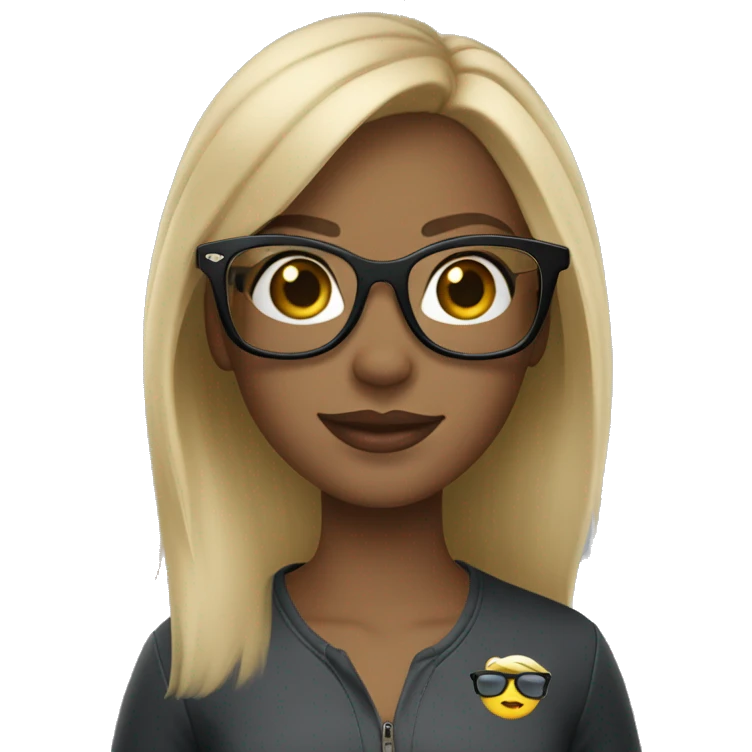 Blonde girl in eyeglasses ray-ban  emoji