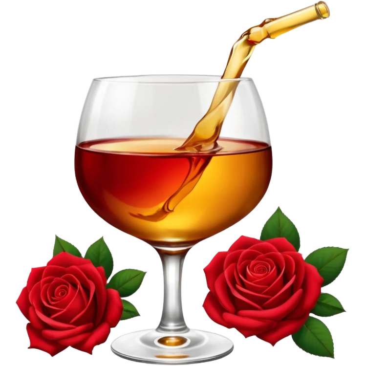 Red roses and liquor emoji