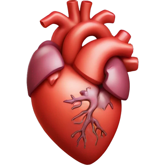 An anatomical heart in HD quality  emoji