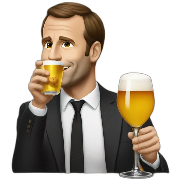 macron drinks a leffe emoji