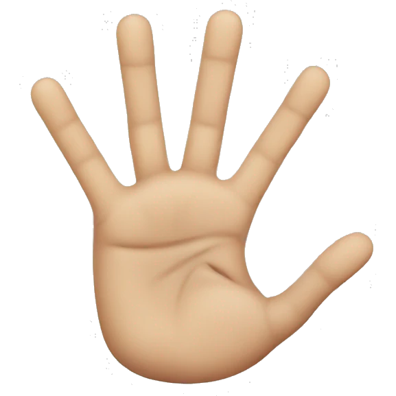 Palm with fingers curled halfway in emoji