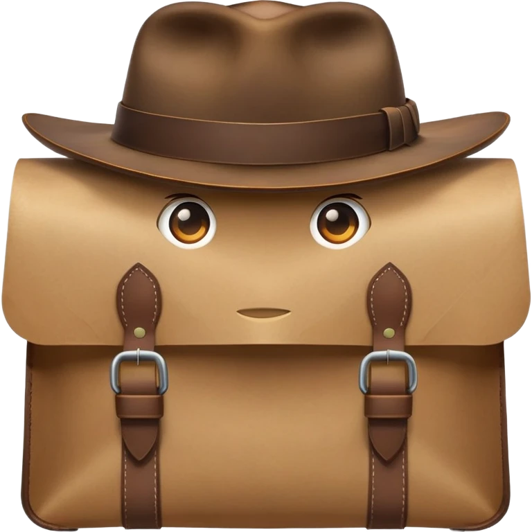 shopping bag with an Indiana Jones hat on top emoji