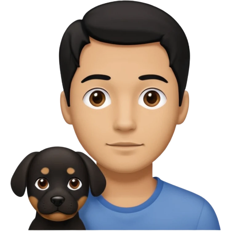 Dog with a black face man emoji