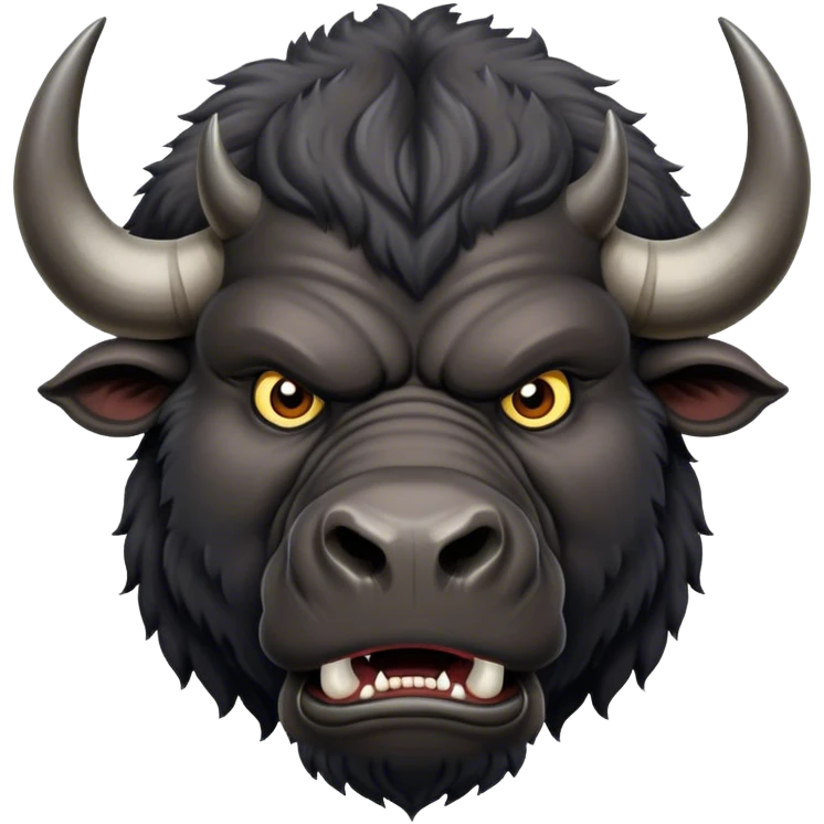 angry giant black bison emoji