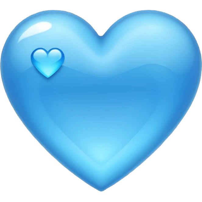 sky blue heart with bling effect emoji