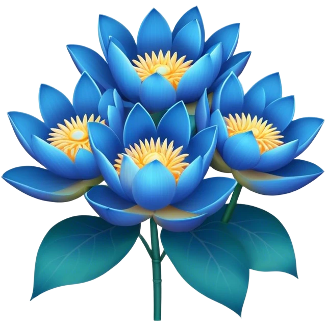 bouquet of blue lotus flowers emoji
