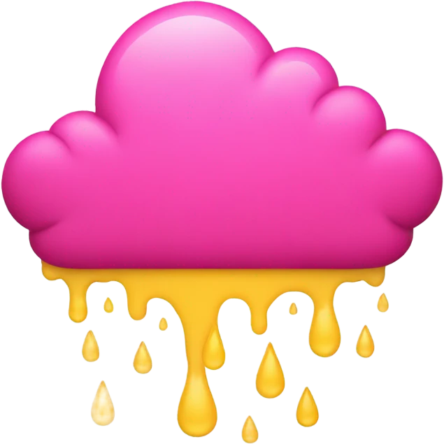 Hot pink cloud with rain  emoji