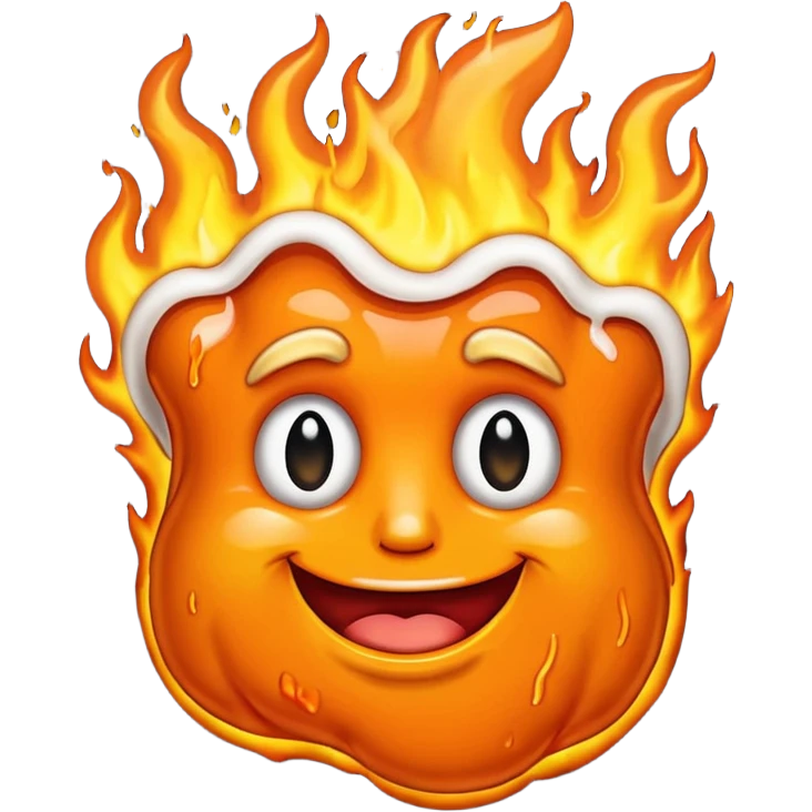Trump Cheeto in flames emoji
