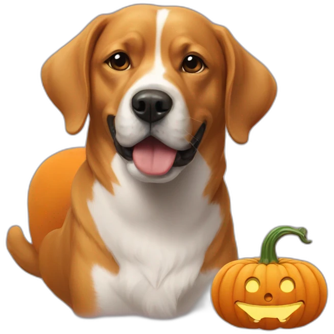 Dog and pumpkin emoji
