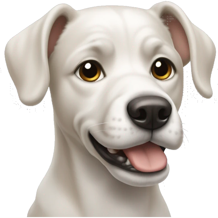 Dog with a white point in his head emoji