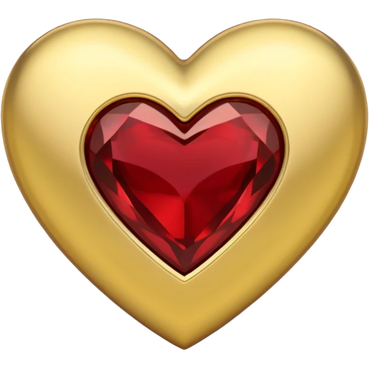 Soft colored gold heart with garnet trim emoji