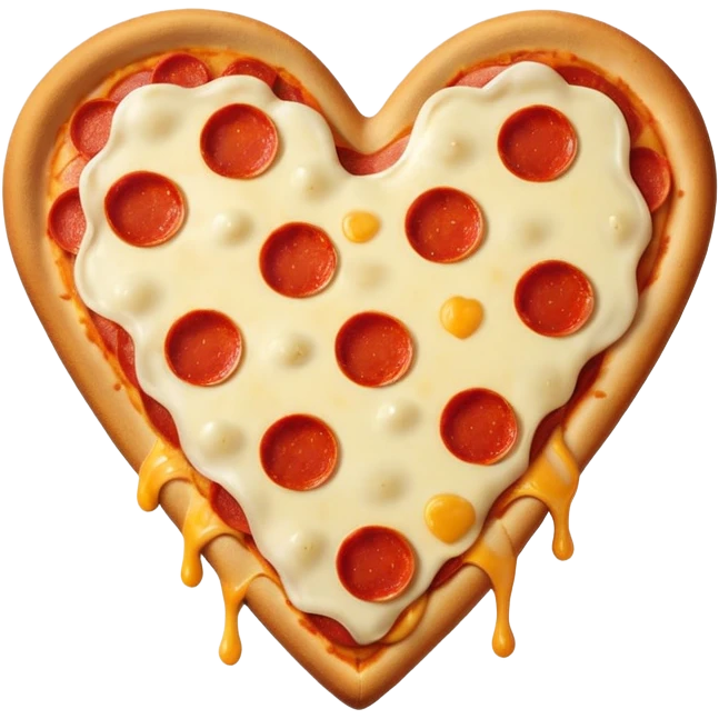 make a pizza slize shaped like a heart emoji