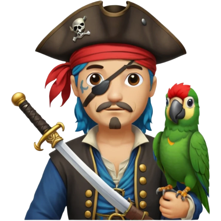 pirate and parrot emoji