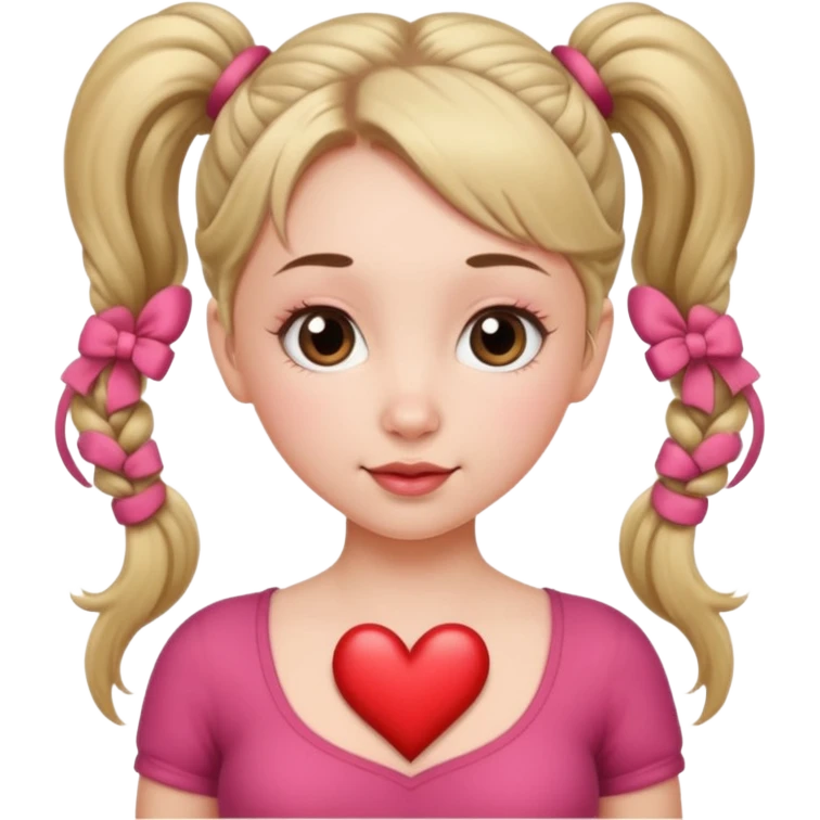 Her hair is in pigtails and her pubic hair is shaped like a heart.  She has wide hips emoji