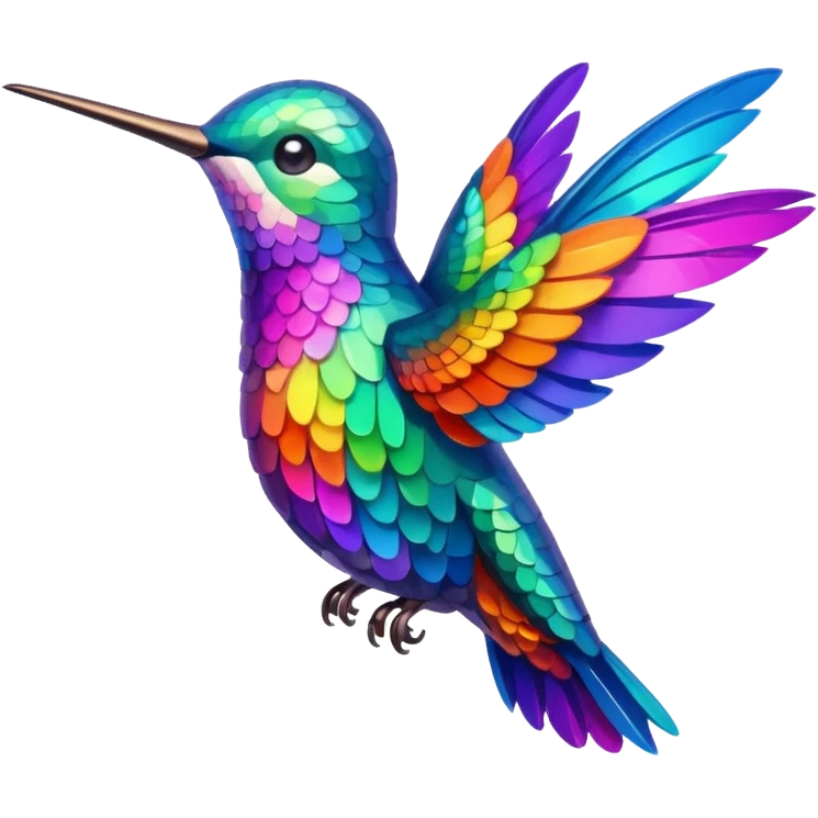 Colorful emoji hummingbird emoji