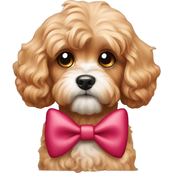 cavapoo with bow emoji