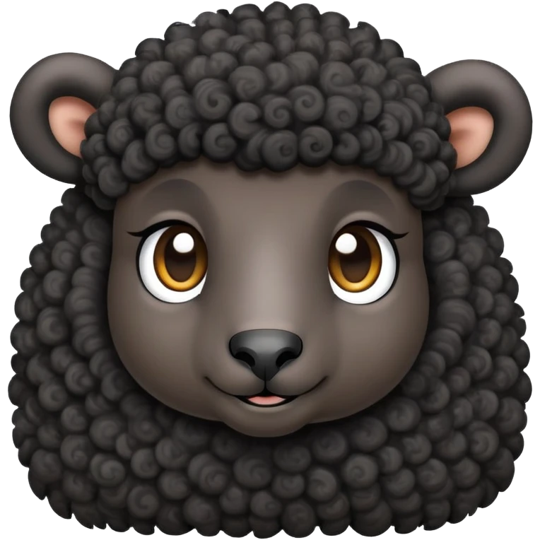 black wol sheep and black skin colour sheep with low taper fade hair cut emoji