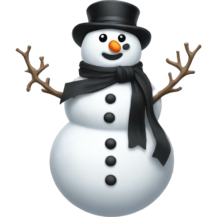 Snowman lack with a black bow emoji