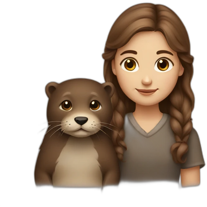 a brown haired danish girl and her otter emoji