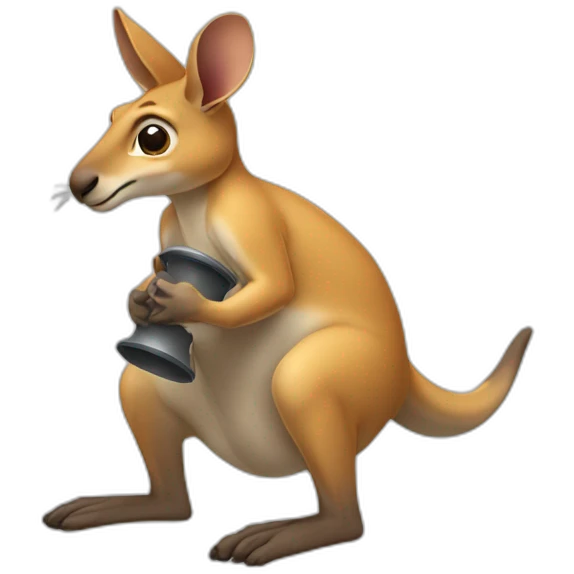 kangaroo lifting dumbelss emoji