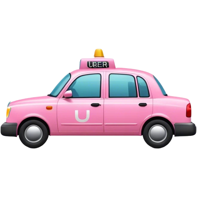 Pink uber taxi  emoji