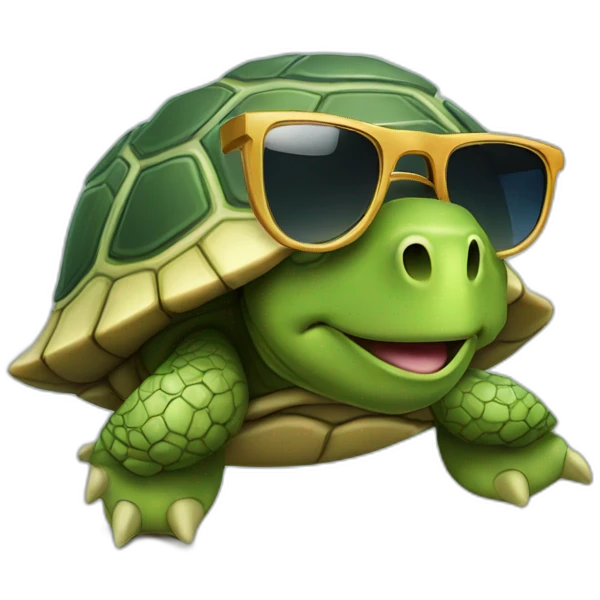Turtle with a sun glasses and Gunn  emoji
