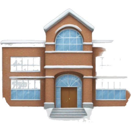 School in winter in front emoji