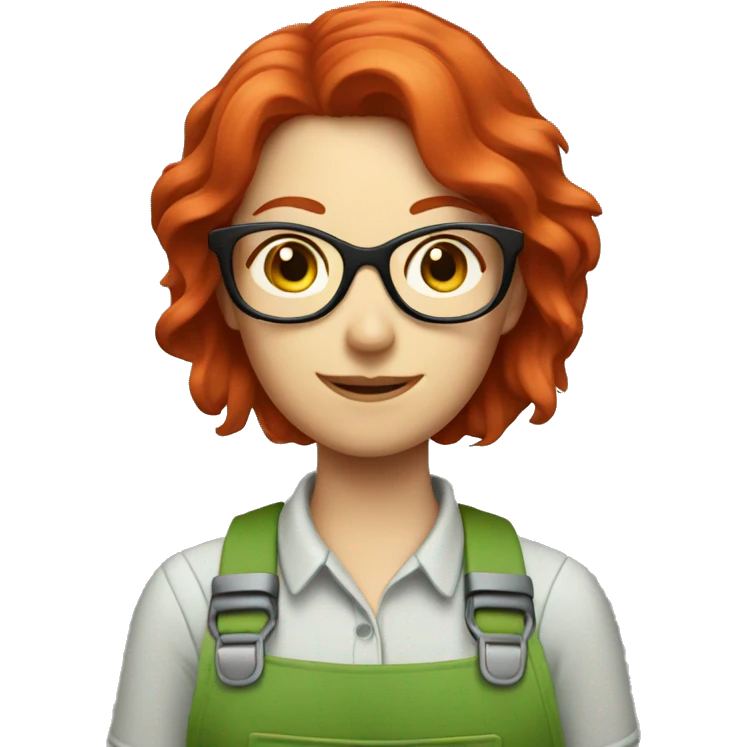 Female gardener with red hair and glasses emoji