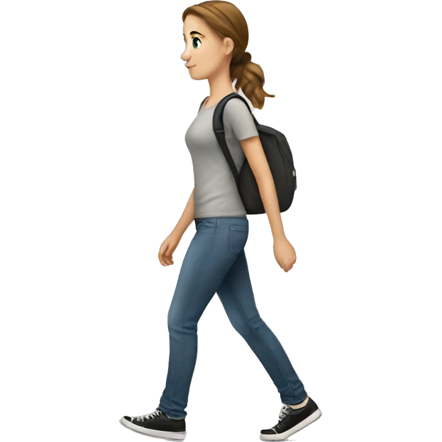 A white  girl  is walking to the right emoji