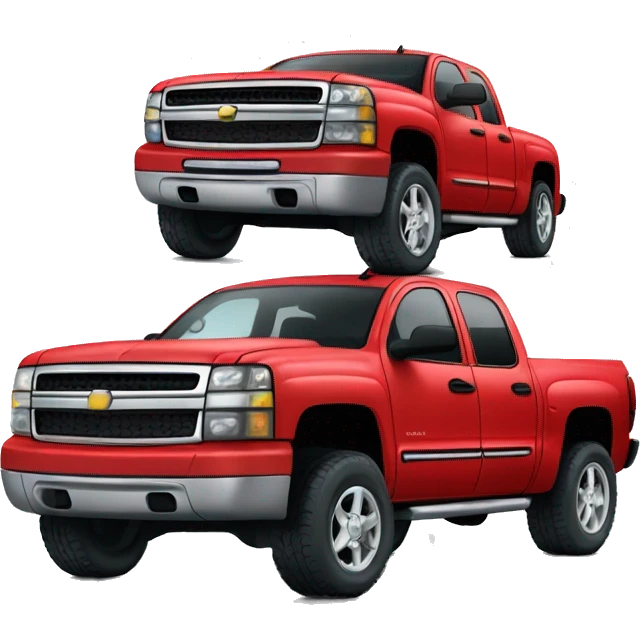 2005 red Silverado with big tires emoji