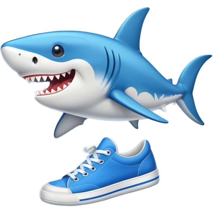 Tiburón con zapatillas azules  emoji