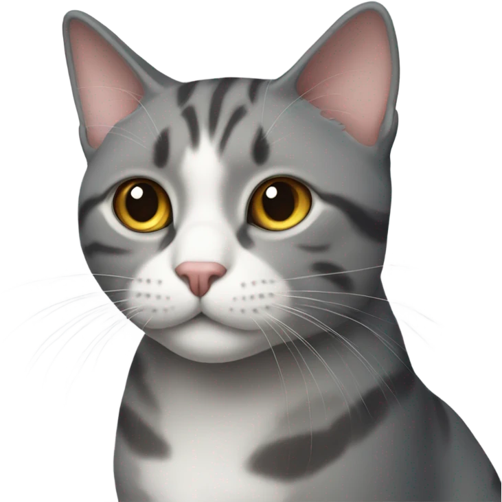 A grey and a multicolor cat emoji