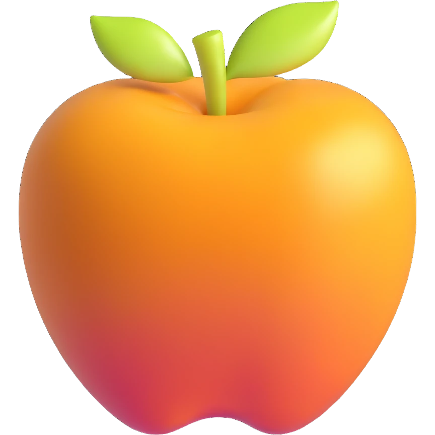 amber colored apple emoji
