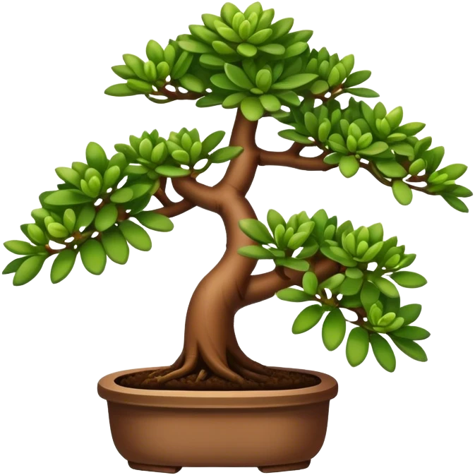 Plant with tubular leaves (Crassula Ovata Golum) with the appearence of a bonsai emoji