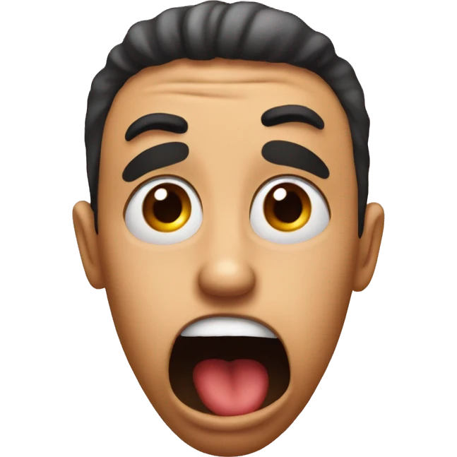 Shocked emoji with kiss marks emoji