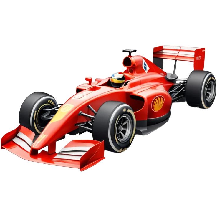 An icon showing a Formula 1 car racing down a track, with speed lines trailing behind. The design captures the intensity of high-speed racing, with sharp curves and bright track lights in the background. Transparent background highlights the action and excitement of racing. emoji