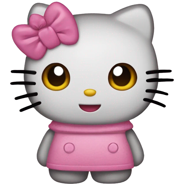 cartoonish Hello Kitty with pink bowemoji emoji