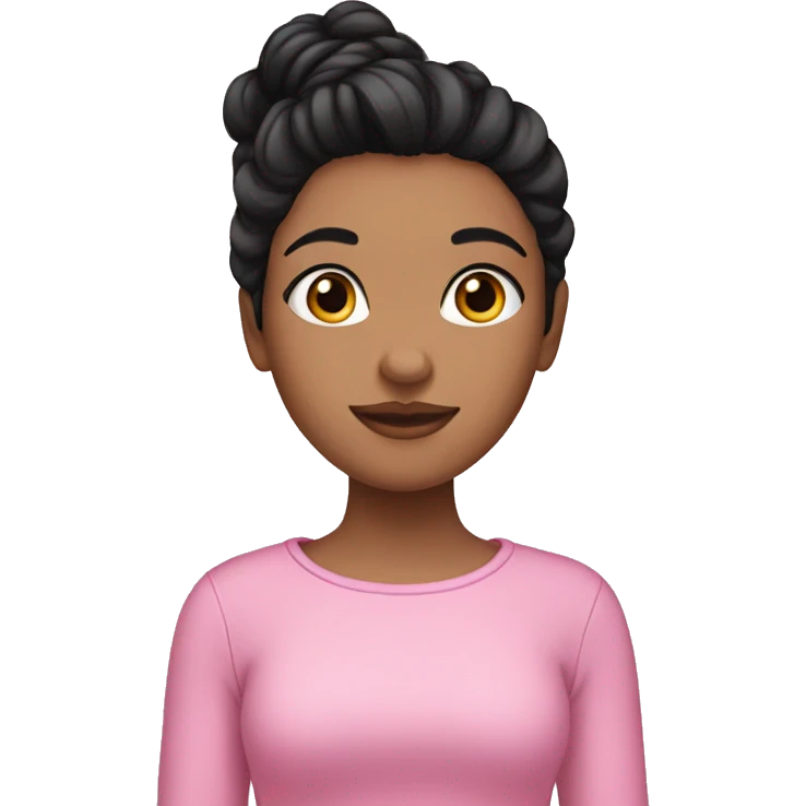 Pretty girl with black hair wearing pink  emoji