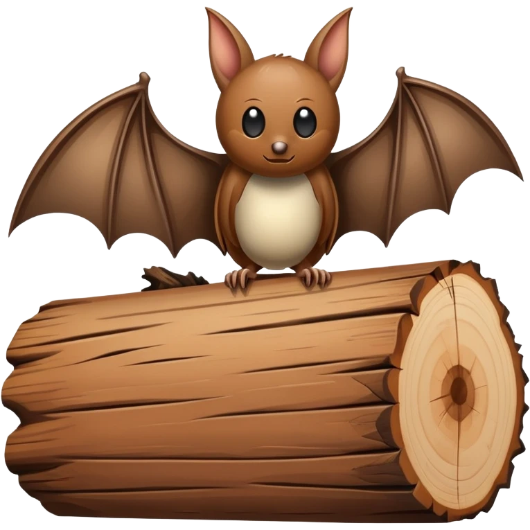 Log of wood with a bat  emoji