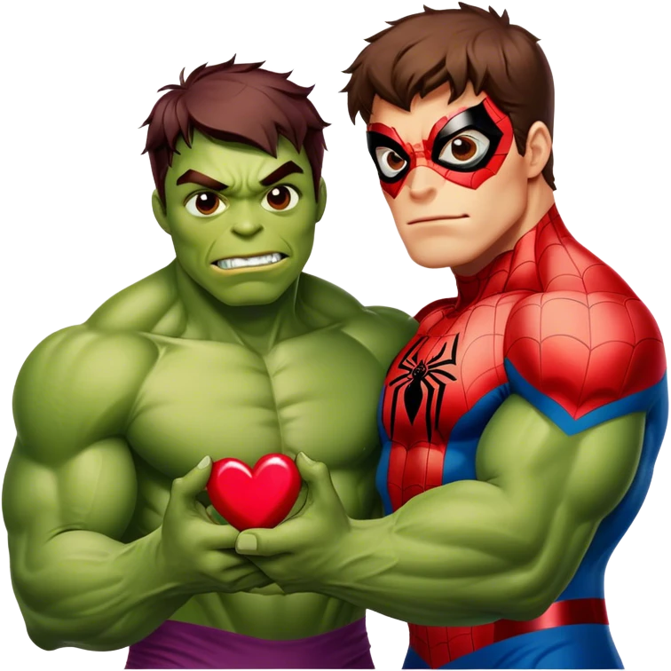 Spider-Man and Hulk wishing everybody a happy Valentine’s Day emoji