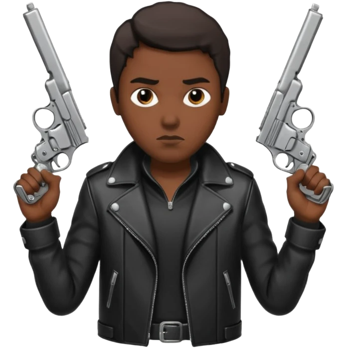 Un persona mala con pistolas emoji