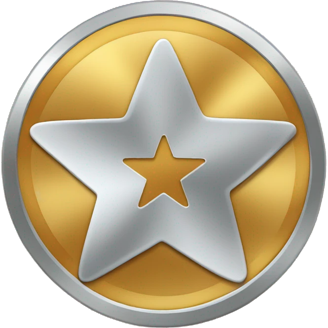 thick coin icon, star in center emoji