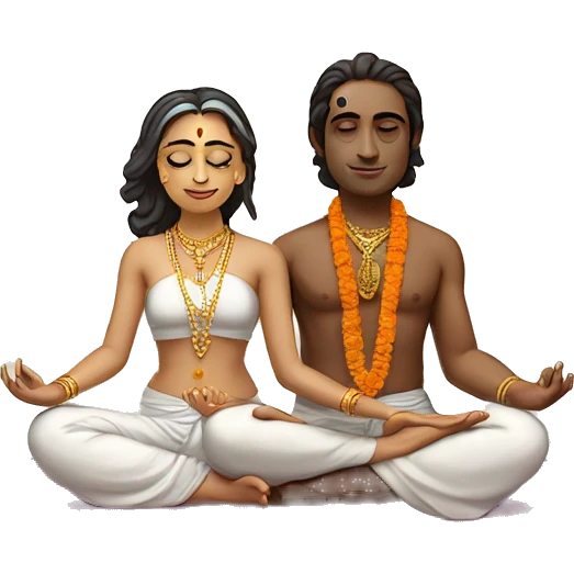 Yoga couple Hindu prayer rahde Krishna  emoji